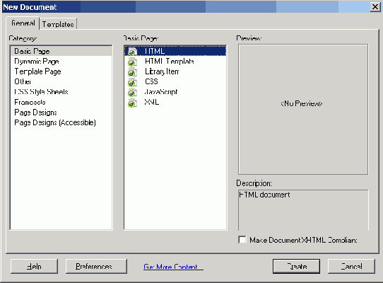 Создание динамических страниц в Dreamweaver MX