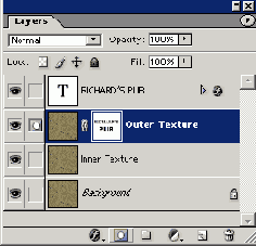 Щелкните на слое Outer Texture