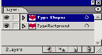 На палитре Layers присвойте слою, который содержит форму, имя Type Background (Фон текста)