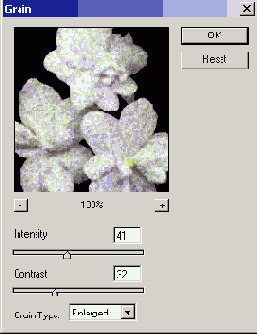 Откройте RGB-файл и выберите команду Filter > Texture (Текстура) > Grain (Зерно)