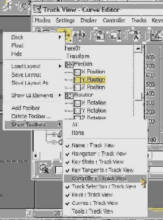 . 16.56.  Show Toolbars       Track View  Curve Editor